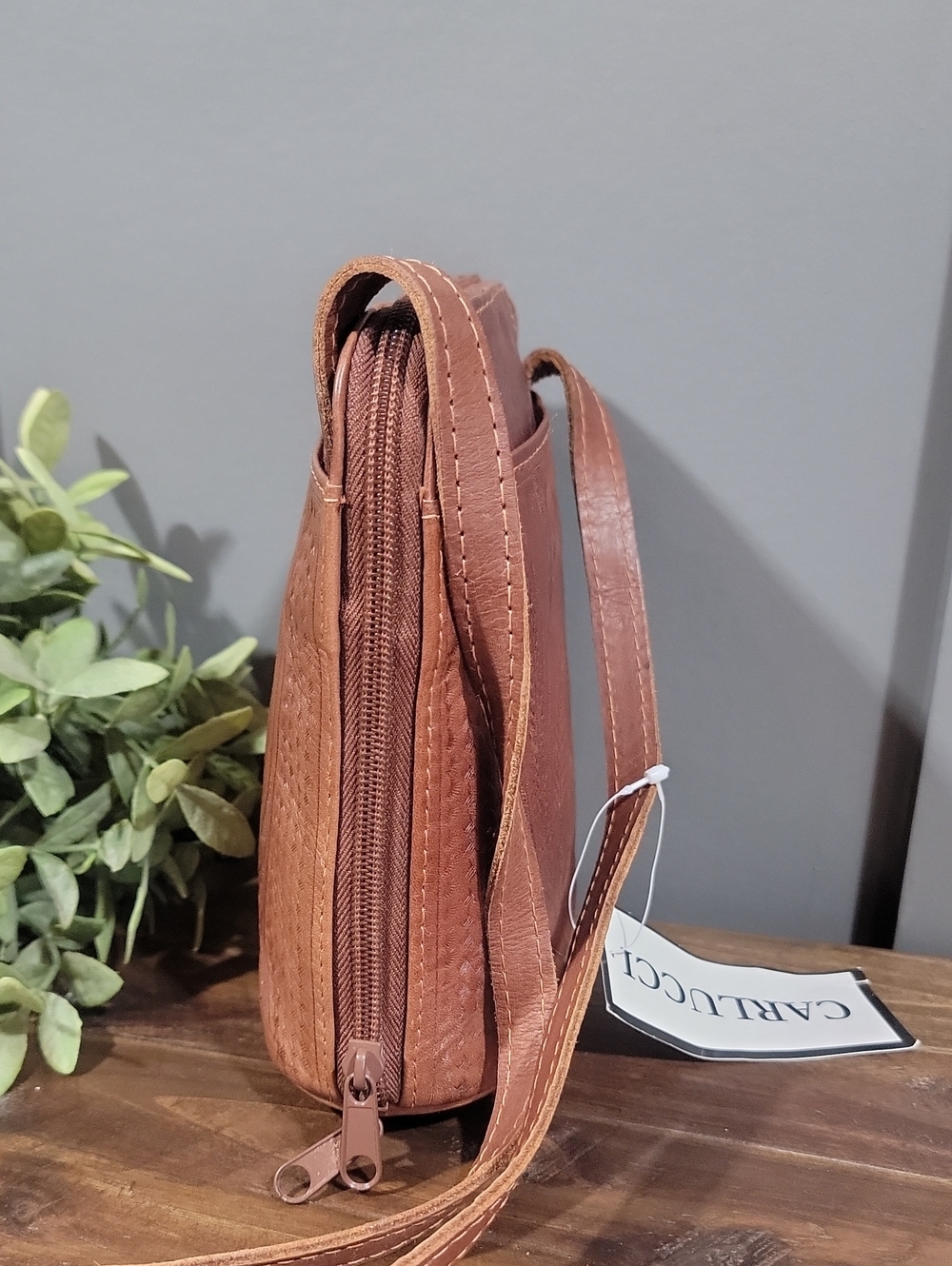 NWT Tooled Leather Crossbody - Picture 3 of 15